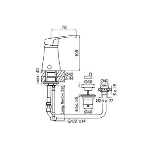 Fv Grifería Bidet Con Transferencia Monocomando Arizona Cromo