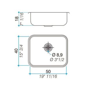 Johnson Pileta Bacha Simple Para Cocina E 50/18 de Acero Inoxidable