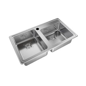 Johnson Bacha Pileta Para Cocina Quadra Q085 Ad de Acero Inoxidable