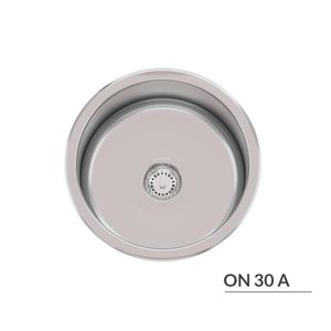 Johnson Bacha Pileta Redonda Para Cocina On30 A de Acero Inoxidable